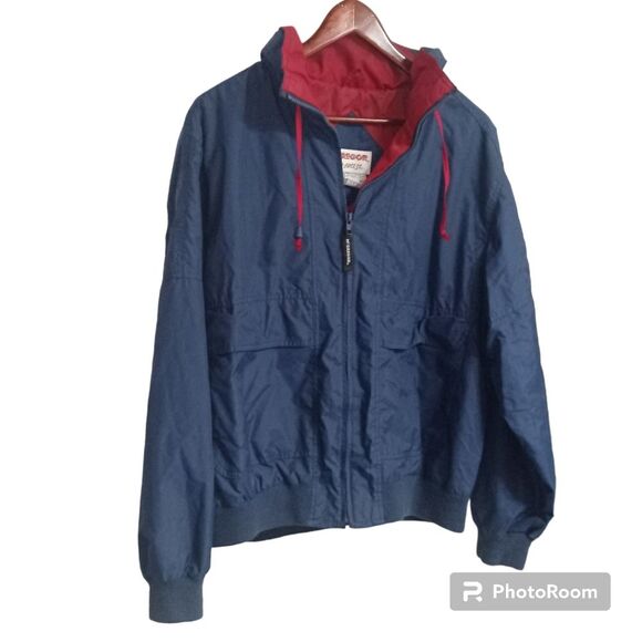 Vintage McGregor Antibreeze Mens Blue and Red Windbreaker Size L